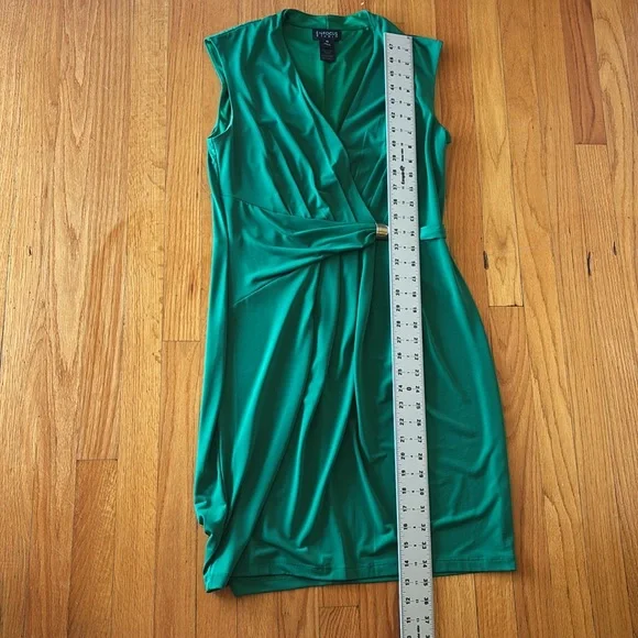 En Focus Sheath Sleeveless Midi Dress Emerald Green Size 10 - Picture 4 of 7